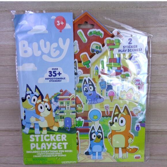 Bluey Sticker Playset 35+ Stickers 1 Puffy Sticker Sheet & 2 Play Scenes Age‎ 3+ - Picture 1 of 6